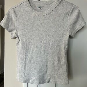 Old Navy Cool Heather Grey Snug Crop T-Shirt